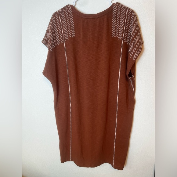 Wrap London Embroidered Cotton Jersey Kaftan Dress in Chili Size 8 - Picture 7 of 9